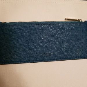Coach crossgrain leather zip pouch